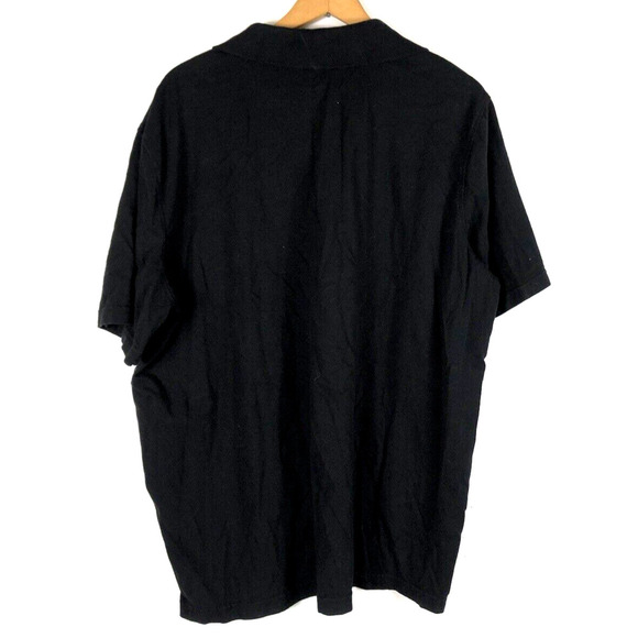 George Polo Shirt XL Mens Black Solid 100% Cotton Knit Short Sleeve - Picture 2 of 5